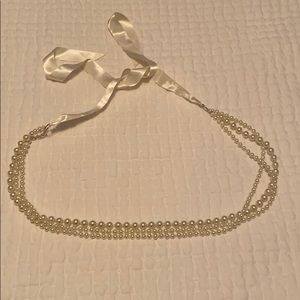 Faux Pearl Tie Waist Belt